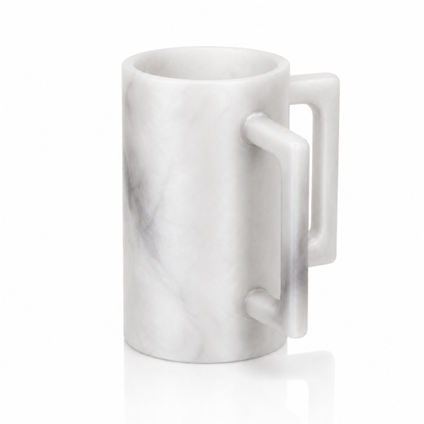 Khen Marbled Resin Washing Cup with Double Handles Gray