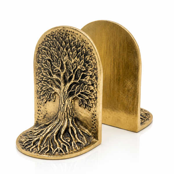 Tree of Life Metal Bookends Set of 2 – Decorative Shelf & Office Décor