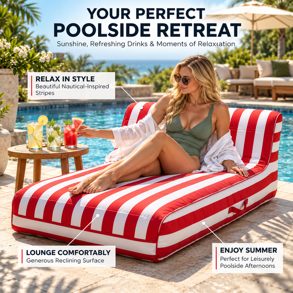 Nautical Crimson Pool Float Lounger