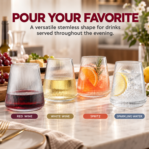 Como Stemless Wine Glassware, Set of 2