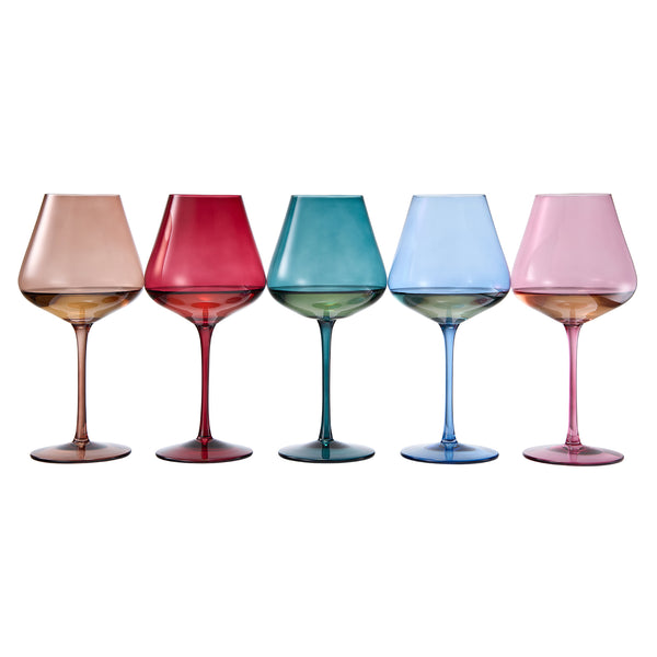 Stagioni Stemmed Wine Glassware, Set of 5, 