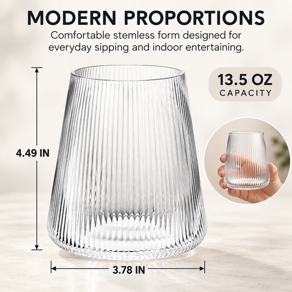 Como Stemless Wine Glassware, Set of 2