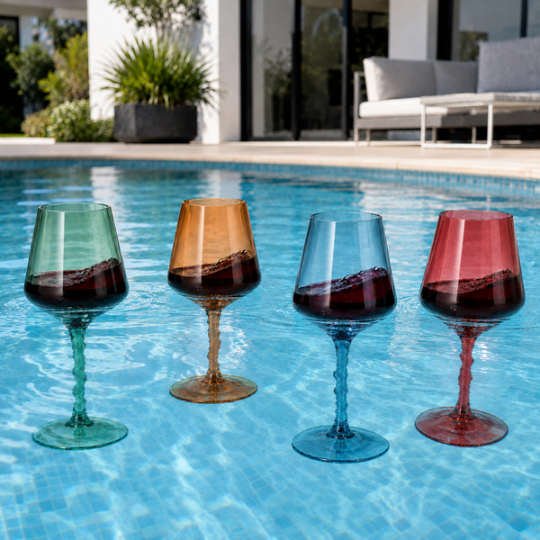 Floating Shatterproof Wine Glasses | Muted Colors | Set of 4, 16 oz