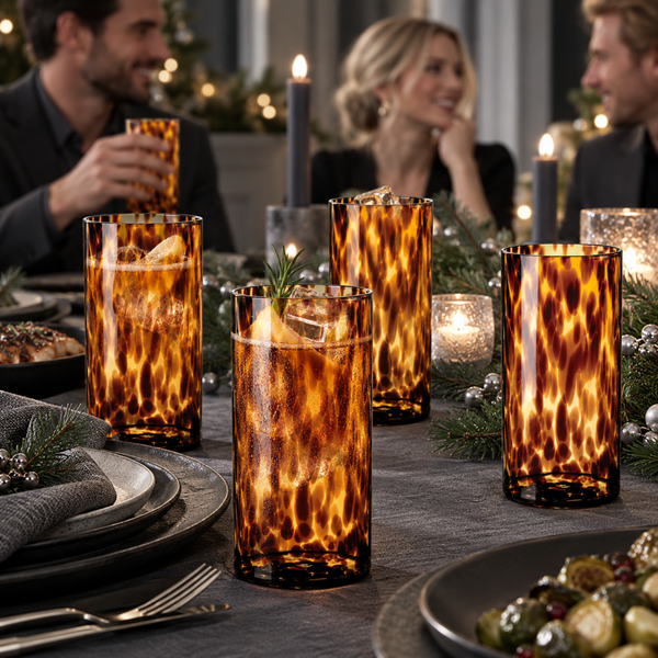 Tortoise Highball Tumblers Set of 4