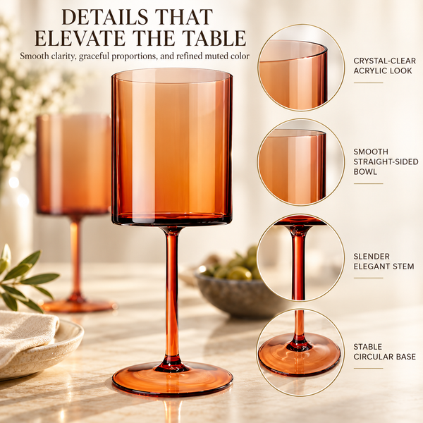 Eze Acrylic Stemmed Wine Glassware, Set of 4
