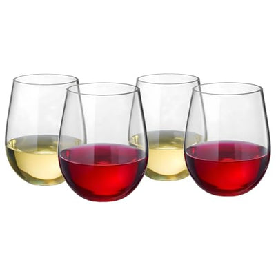 Khen Unbreakable Stemless Acrylic Plastic Drinkware Glasses, Shatterproof