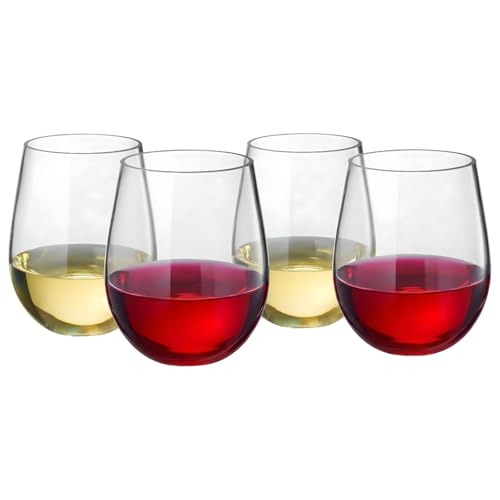 Khen Unbreakable Stemless Acrylic Plastic Drinkware Glasses, Shatterproof