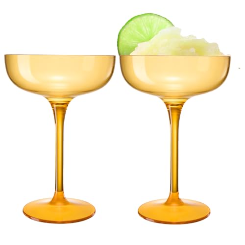 Glasses | Set of 2 | Large Plastic Coupe Glasses 15oz