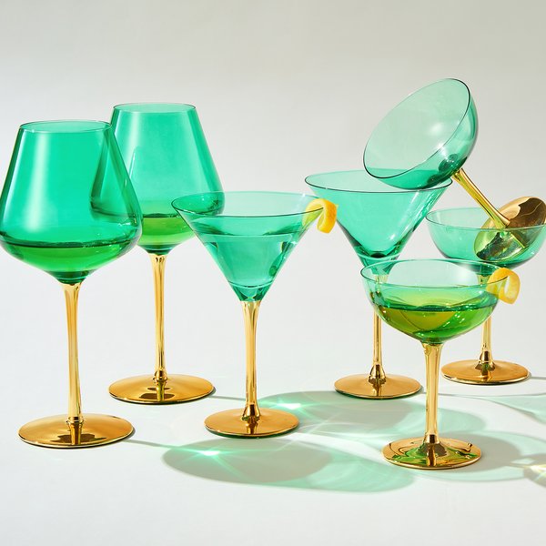 Deco Martini Cocktail Glassware, Set of 2