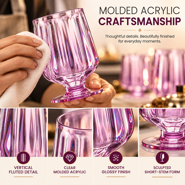 Madrid Acrylic Stemmed Wine Goblet Glassware, Set of 4