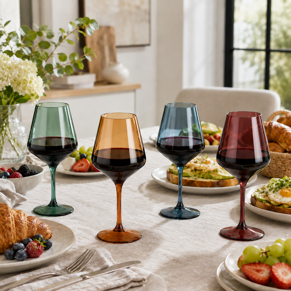 Floating Shatterproof Wine Glasses | Muted Colors | Set of 4, 16 oz