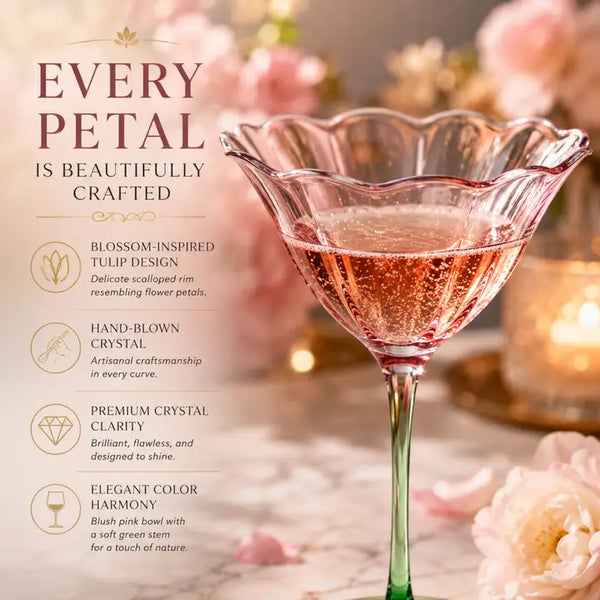 Fiore Champagne Coupe Cocktail Glassware, Set of 2