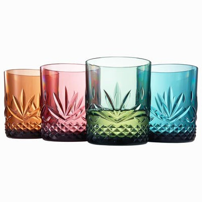 Onix Acrylic Crystal Lowball Glassware, Set of 4