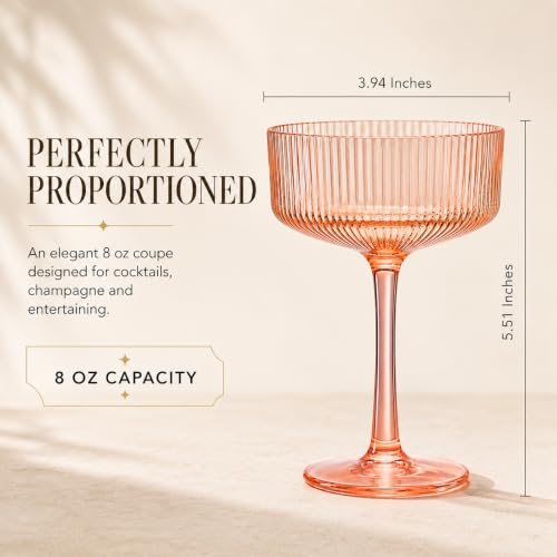 Madrid Acrylic Champagne Coupe Cocktail Glassware, Set of 8