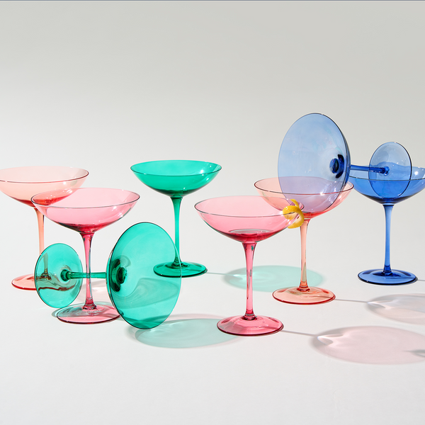 Corso Champagne Coupe Cocktail Glassware, Set of 6, Multicolor