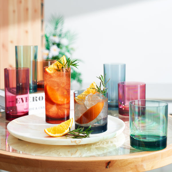 Eze Acrylic Lowball & Highball Glassware, Set of 8