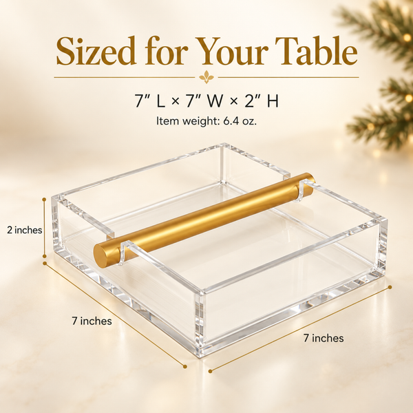 Clear & Gold Napkin Holder – 7