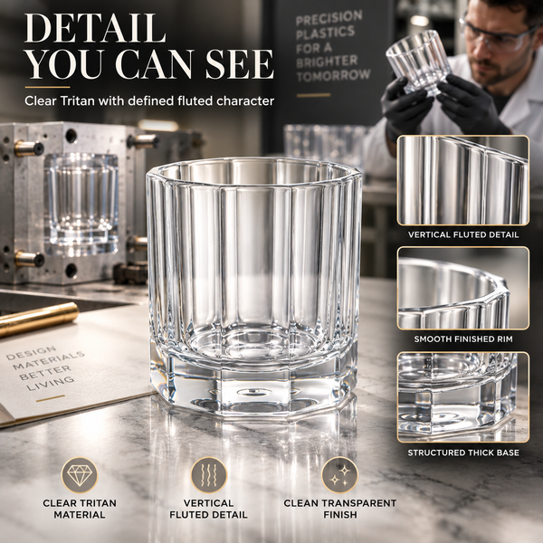 Acrylic Clear Faceted Tumbler Set of 2