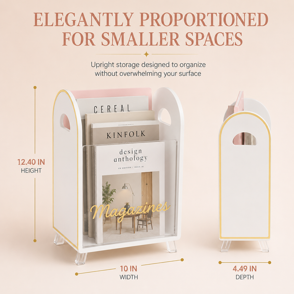 Khen Acrylic Magazine Holder with Gold Trim - 12.40