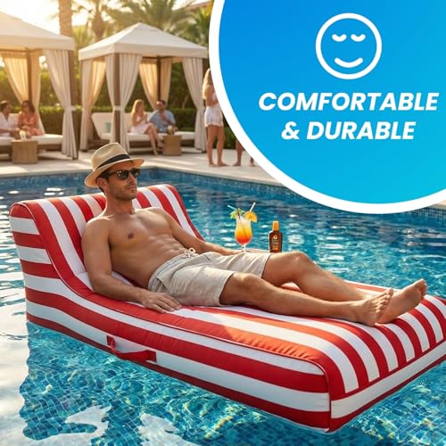 Nautical Crimson Pool Float Lounger
