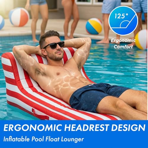 Nautical Crimson Pool Float Lounger