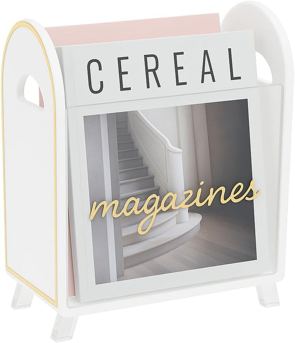 Khen Acrylic Magazine Holder with Gold Trim - 12.40