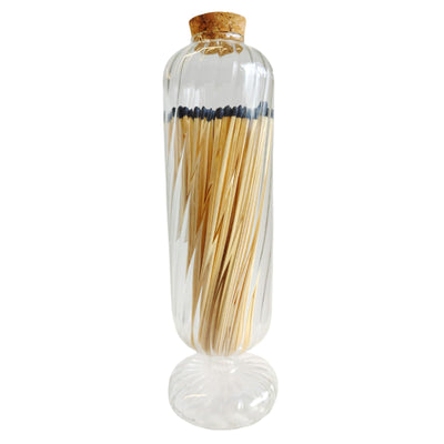 Cloche with Matches, 1 Piece, 11.5 x 3.5 Inch Clear Glass