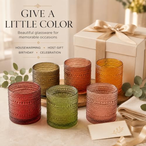 Fortuna Hobnail Lowball Glassware, Set of 6