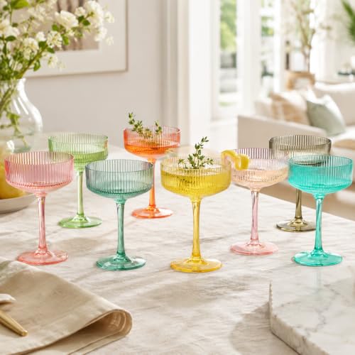 Madrid Acrylic Champagne Coupe Cocktail Glassware, Set of 8