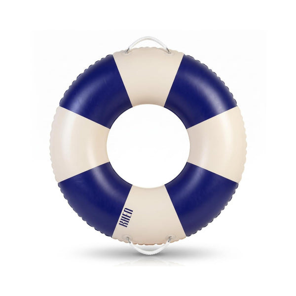 Portofino Inflatable Striped Pool Float Ring -  Navy & Cream