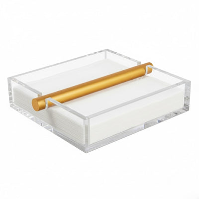 Clear & Gold Napkin Holder – 7