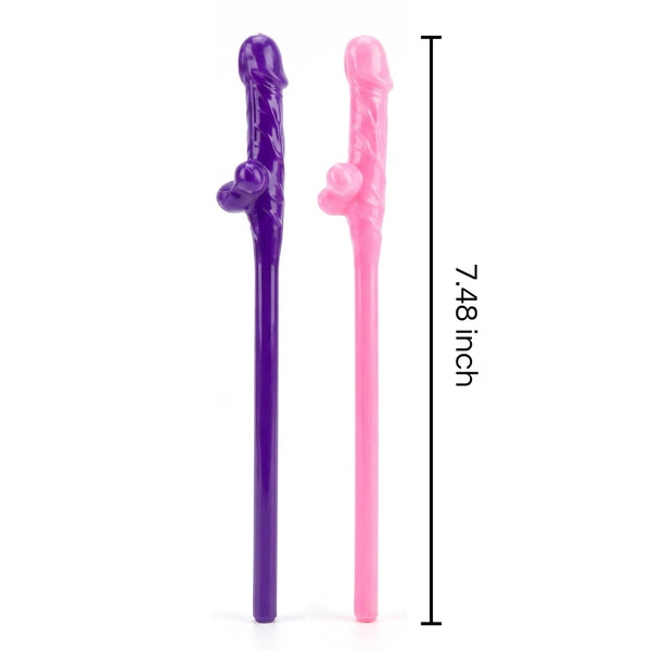 Novelty Party Straws Set of 30, Pink & Purple