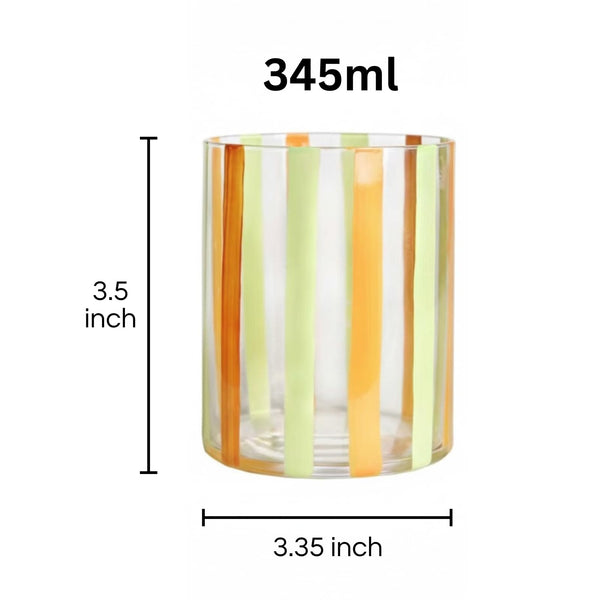 Capri Italian Design Cylindrical Tumblers, 2 Set Olive & Orange
