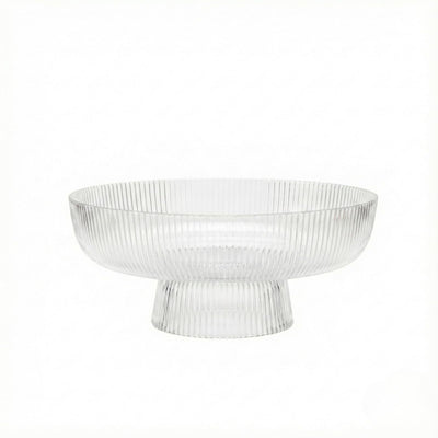 Decorative Fluted Transparent Glass Bowl, Fruit, Snacks Sweets