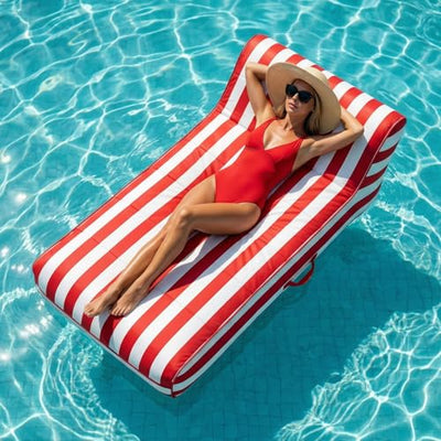 Nautical Crimson Pool Float Lounger