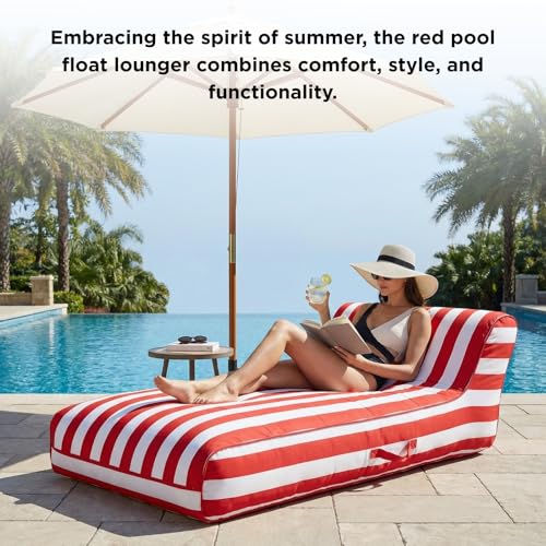Nautical Crimson Pool Float Lounger