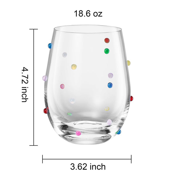 Khen Confetti Stemless Wine - Set of 2