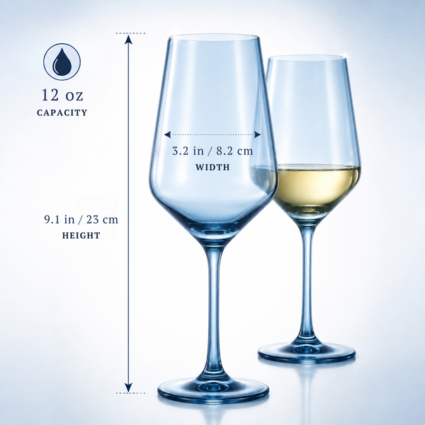 Tonal Stemmed Wine Glassware, Cloudy Blue, Set of 2