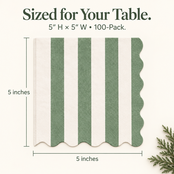 Mixed Scalloped Cotton Napkins, Cranberry Cloudy Blue Orange Green