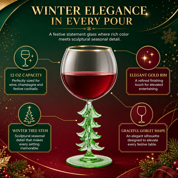 Natale Stemmed Wine Glassware, Single