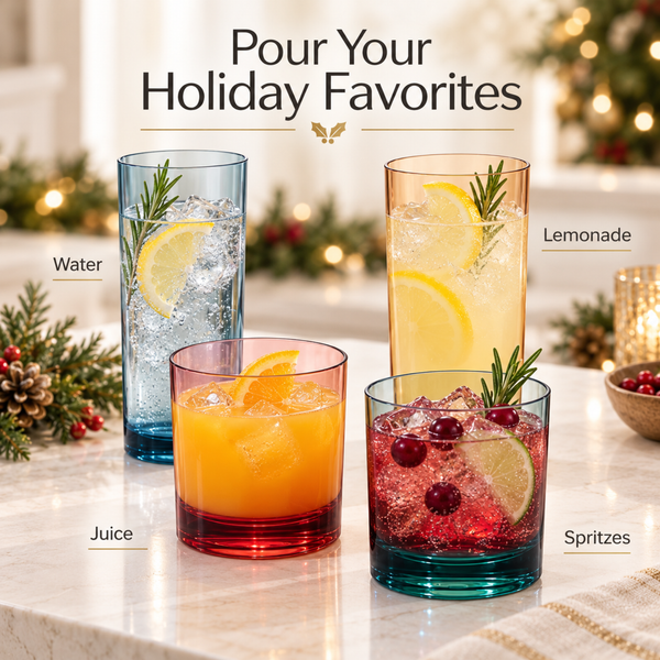 Eze Acrylic Lowball & Highball Glassware, Set of 8