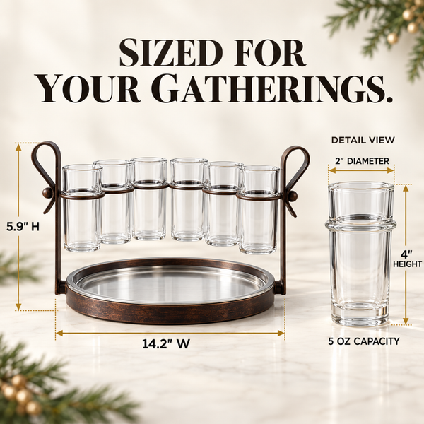Zodax Fiesta Shot Glass Set, 6 Piece, 14.2