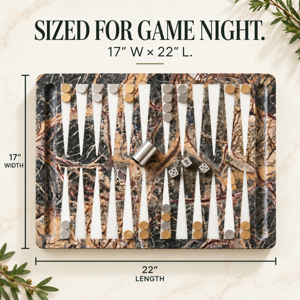 Marble Backgammon Set, 22