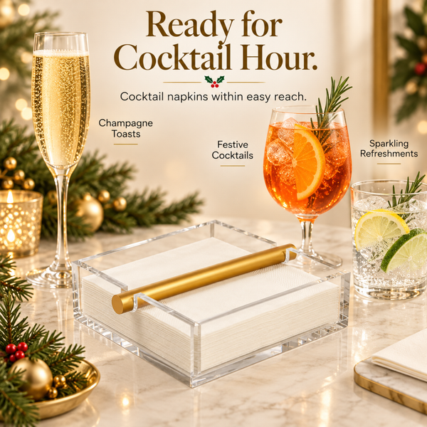 Clear & Gold Napkin Holder – 7