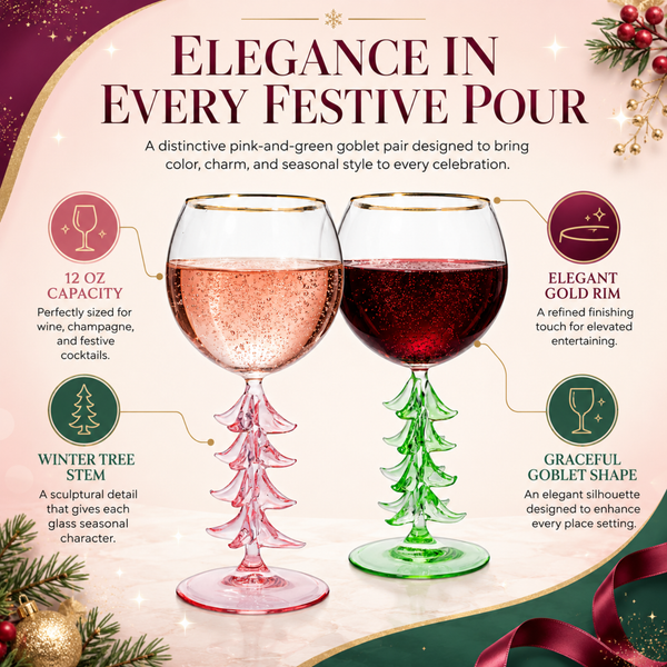 Natale Stemmed Wine Glassware, Set of 2