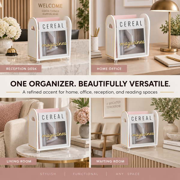 Khen Acrylic Magazine Holder with Gold Trim - 12.40