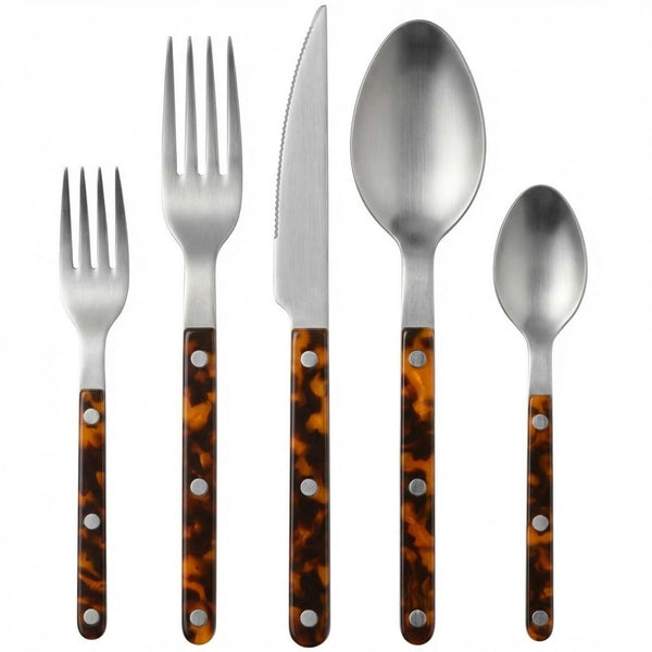 Premium Stainless Steel Flatware Set, 20 Piece Tortoise