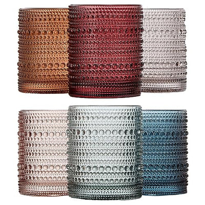 Beaded Hobnail Tumbler Drinking Glasses Set | Set of 6