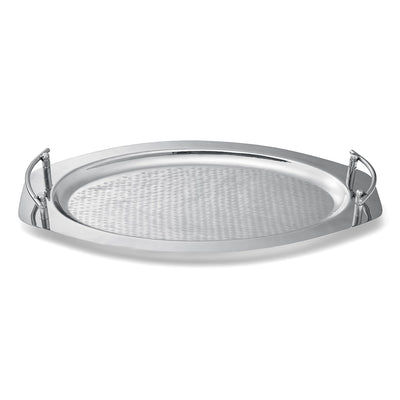 Modern Stainless Steel Serving Tray with Handles