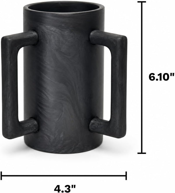 Khen Marbled Resin Washing Cup with Double Handles